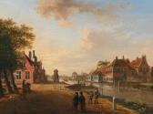 KOLLER Johann Jakob Passeggiata Cittadina Lungo Il Canale Presso Sloterdijk KOLLER Johann Jakob Passeggiata Cittadina Lungo Il Canale Presso Sloterdijk
