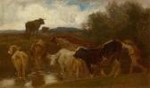 KOLLER Rudolf Johann Herd Of Cows In A Ford KOLLER Rudolf Johann Herd Of Cows In A Ford