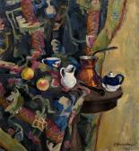 KONCHALOVSKY Piotr Petrovich Still Life With Fruit And A Brightly Coloured Tablecloth KONCHALOVSKY Piotr Petrovich Still Life With Fruit And A Brightly Coloured Tablecloth