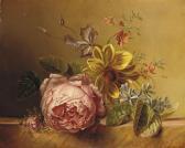 KONING Elisabeth Joanna Summer Flowers On A Marble Ledge KONING Elisabeth Joanna Summer Flowers On A Marble Ledge