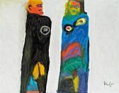 KORNBERGER Alfred Zwei Figuren Auf Weiß KORNBERGER Alfred Zwei Figuren Auf Weiß