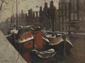 KORTHALS Jan A View Of An Amsterdam Canal KORTHALS Jan A View Of An Amsterdam Canal
