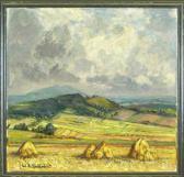KORTHAUS Carl Adolf Felder Mit Heuhaufen In Weiter Voralpenlandschaft KORTHAUS Carl Adolf Felder Mit Heuhaufen In Weiter Voralpenlandschaft
