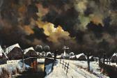 KOSTER Antonius H., Toon Winters Dorp Bij Nacht KOSTER Antonius H., Toon Winters Dorp Bij Nacht
