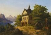 KOTSCH Theodor Landschaft Mit Bergseeund Kapelle KOTSCH Theodor Landschaft Mit Bergseeund Kapelle