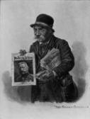 KRÄMER Peter II Der Zeitungsbote, Die "berliner Illustrierte Zeitung" Mit Dem Bildnis Hindenburgs Haltend. KRÄMER Peter II Der Zeitungsbote, Die "berliner Illustrierte Zeitung" Mit Dem Bildnis Hindenburgs Haltend.