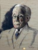 KRAMER Jacob Portrait Of A Gentleman (fredrick Grover?), Head And Shoulders, Wearing Spectacles KRAMER Jacob Portrait Of A Gentleman (fredrick Grover?), Head And Shoulders, Wearing Spectacles