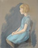 KRAMER Jacob Portrait Of A Girl Seated Wearing A Blue Dress KRAMER Jacob Portrait Of A Girl Seated Wearing A Blue Dress