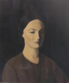 KRAMER Jacob Portrait Of Annie Robertson Quarter-length, Wearing A Brown Dress KRAMER Jacob Portrait Of Annie Robertson Quarter-length, Wearing A Brown Dress