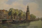KRANENBURG Hendrik Cornelis Dutch Canal Scene In Summer. KRANENBURG Hendrik Cornelis Dutch Canal Scene In Summer.