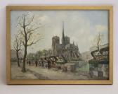 KRANENBURG Hendrik Cornelis Street Market Near Notre Dame KRANENBURG Hendrik Cornelis Street Market Near Notre Dame