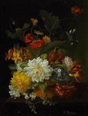 KRAUSE Lina Stillleben Mit Dahlien Und Klatschmohn KRAUSE Lina Stillleben Mit Dahlien Und Klatschmohn