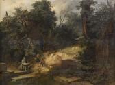 KREINS Hilaire Antoine Deux Enfants Regardant Un Dessinateur Sur Le Motif Dans Un Paysage KREINS Hilaire Antoine Deux Enfants Regardant Un Dessinateur Sur Le Motif Dans Un Paysage
