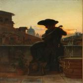 KROHN Pietro Evening Scene From Romewith A Mandolin Player On A Terrace KROHN Pietro Evening Scene From Romewith A Mandolin Player On A Terrace