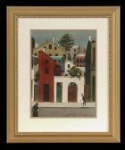 KRONENGOLD Adolph French Quarter Street Scene With Figures Walking KRONENGOLD Adolph French Quarter Street Scene With Figures Walking