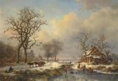 KRUSEMAN Frederik Marianus Winter Landscape With Children Playing On The Ice KRUSEMAN Frederik Marianus Winter Landscape With Children Playing On The Ice