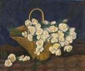 KUHN Walt White Roses In Basket KUHN Walt White Roses In Basket