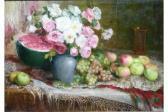 KULIEZA E Stilleben Mit Rosen Und Obst KULIEZA E Stilleben Mit Rosen Und Obst