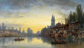 KUWASSEG Charles Euphrasie View Of A City On The Loire In The Evening Light KUWASSEG Charles Euphrasie View Of A City On The Loire In The Evening Light