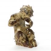 KYHN Knud Stoneware Figure In The Shape Of A Faun, Decorated With Sung Glaze KYHN Knud Stoneware Figure In The Shape Of A Faun, Decorated With Sung Glaze