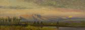 La CARY William Montagne Sunset Beyond An Indian Encampment With Teepees La CARY William Montagne Sunset Beyond An Indian Encampment With Teepees