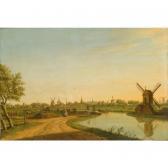 LA FARGUE Paulus Constantin A View Of Leiden Looking From The North To The South With A Tow-boat On The Haarlemmertrekvaart, The Marekerk, The Tower Of The Stadhuis, The Onze Lieve Vrouwe Kerk, The Pieterskerk And The Wittepoort To The Far Right LA FARGUE Paulus Constantin A View Of Leiden Looking From The North To The South With A Tow-boat On The Haarlemmertrekvaart, The Marekerk, The Tower Of The Stadhuis, The Onze Lieve Vrouwe Kerk, The Pieterskerk And The Wittepoort To The Far Right