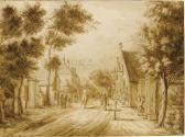 LA FARGUE Paulus Constantin View Of The Herenstraat, Voorburg, Seen From Oosteinde LA FARGUE Paulus Constantin View Of The Herenstraat, Voorburg, Seen From Oosteinde