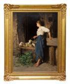 LACCETTI Valerio The Flower Girl With Sheep LACCETTI Valerio The Flower Girl With Sheep