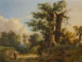 LADBROOKE John Berney A Figure And Dog On A Track By An Old Oak LADBROOKE John Berney A Figure And Dog On A Track By An Old Oak