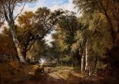 LADBROOKE John Berney A Wooded Landscape With Figures Resting On A Track LADBROOKE John Berney A Wooded Landscape With Figures Resting On A Track