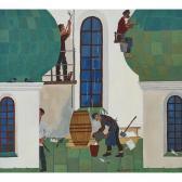 LADYZHENSKY Yefim Repairing The Uspenskaya Church LADYZHENSKY Yefim Repairing The Uspenskaya Church