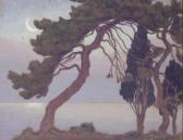 LAHAYE François E. Paysage Au Clair De Lune LAHAYE François E. Paysage Au Clair De Lune