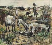 LALANDE Jacques Landscape With Young Girl Shepherdess & Goats LALANDE Jacques Landscape With Young Girl Shepherdess & Goats