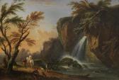 LALLEMAND Jean-Baptiste Elegant Figures Before A Waterfall LALLEMAND Jean-Baptiste Elegant Figures Before A Waterfall