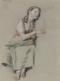 LANDSEER Charles Study Of A Seated Girl LANDSEER Charles Study Of A Seated Girl