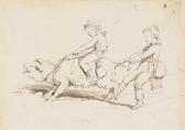 LANDSEER Edwin Henry School Boys Playing With A Pig LANDSEER Edwin Henry School Boys Playing With A Pig