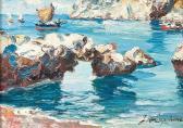LAPSIN Georgij Aleksandrovic Rocky Coast By The Mediterranean Sea LAPSIN Georgij Aleksandrovic Rocky Coast By The Mediterranean Sea