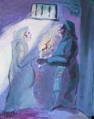 LARIONOV Mikhail A Portrait Of Two Robed Figures LARIONOV Mikhail A Portrait Of Two Robed Figures
