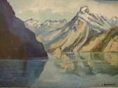 LASSUEUR Jean Suiveur De F. Hodler, Lac De Montagne Sur Fond De Cervin LASSUEUR Jean Suiveur De F. Hodler, Lac De Montagne Sur Fond De Cervin
