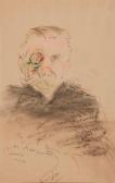 LAUNOIS Jean Portrait D'homme Au Monocle LAUNOIS Jean Portrait D'homme Au Monocle
