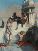 LAURET Emmanuel Joseph Femmes Sur Une Terrasse LAURET Emmanuel Joseph Femmes Sur Une Terrasse