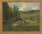 LAVALLEY William Landscape With Apple Blossoms And A Distant Town LAVALLEY William Landscape With Apple Blossoms And A Distant Town