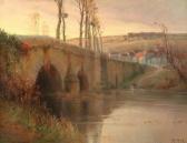 LAVAUX Georges Grégoire Bridge At Sunset,
Signed Lower Right LAVAUX Georges Grégoire Bridge At Sunset,
Signed Lower Right