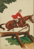 LE RALLIC Etienne Cavaliers En Tenue De Chasse À Courre Franchissant Des Obstacles LE RALLIC Etienne Cavaliers En Tenue De Chasse À Courre Franchissant Des Obstacles