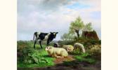 LEBRET Frans Moutons Et Vache LEBRET Frans Moutons Et Vache