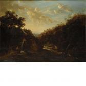 LEE Frederick Richard Rugged Landscape With Figures Beside A Mill LEE Frederick Richard Rugged Landscape With Figures Beside A Mill