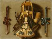 LEEMANS Johannes Trompe L'oeil With A Bird Cage And Hunting Equipment LEEMANS Johannes Trompe L'oeil With A Bird Cage And Hunting Equipment