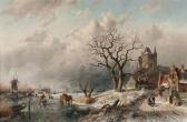 LEICKERT Charles Henri Joseph Animated Winter Landscape With Skaters LEICKERT Charles Henri Joseph Animated Winter Landscape With Skaters