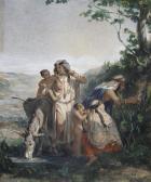 LELEUX Adolphe A Family At A Well LELEUX Adolphe A Family At A Well
