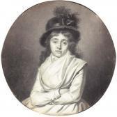 LEMOINE Jacques Antoine M. Portrait Of A Lady Wearing A Hat, Arms Crossed LEMOINE Jacques Antoine M. Portrait Of A Lady Wearing A Hat, Arms Crossed